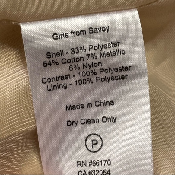 GIRLS FROM SAVOY by ANTHROPOLOGIE NWOT Dashed Gilt Brocade Dress in Gold - Picture 8 of 9